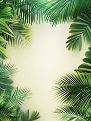 Naklejka premium Exotic Tropical Palms with Lush Green Leaves on Clear Background