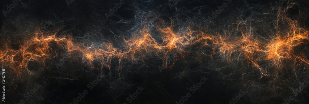 Aufkleber exploring the intricate networks of the brain and nervous system with glowing neuron pathways and el