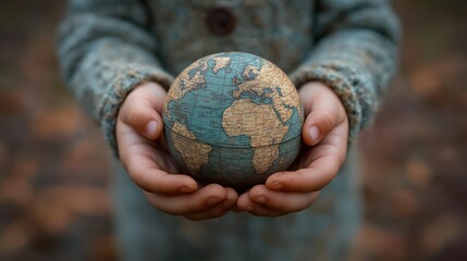 hands holding globe symbolizing care for the earth