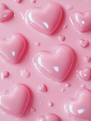 pink background with hearts
