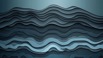 Fototapeta premium Abstract wavy layers, blue tones, background texture, design