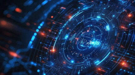 Ultra futurist tech abstract background. Generative AI