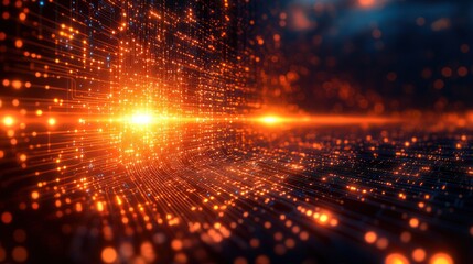 Fototapeta premium Abstract glowing digital network.