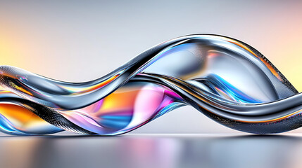 Liquid shapes abstract holographic 3D wavy background with colorful fluid design and flowing smooth motion effects.
