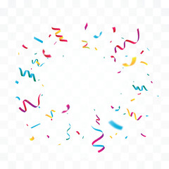 colorful confetti banner background. birthday, holiday, advertising and party design element