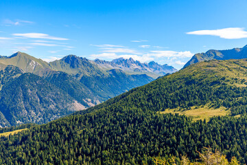 Italian dolomites panorama on a summer day