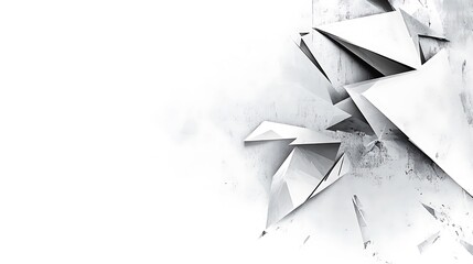 Abstract white shapes, textured background