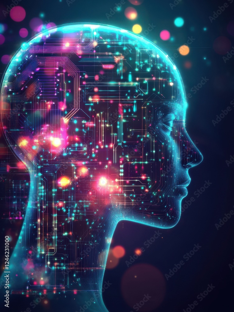 Poster blurred background with copy space for machine learning infographic