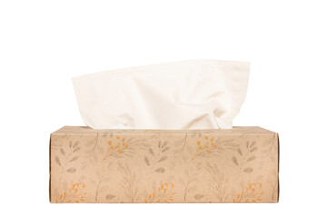 An isolated box of tissues on a white background