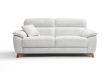 White comfortable sofa mock up isolated on white background