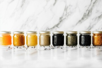 Caviar tasting extravaganza gourmet kitchen culinary experience elegant setting close-up view indulging in exquisite flavors of caviar