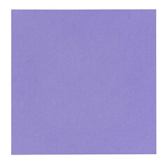 Top view of closed front side from square lilac purple envelope. Isolated cutout on a transparent...