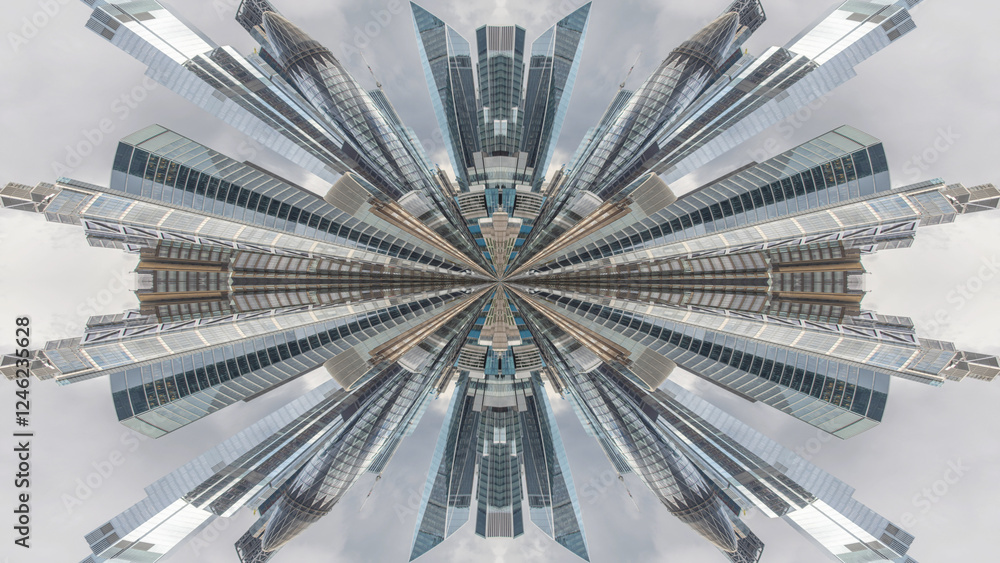 Poster london skyline abstract tiny planet pattern