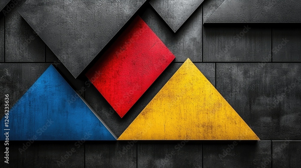 Poster abstract geometric shapes displayed against dark background