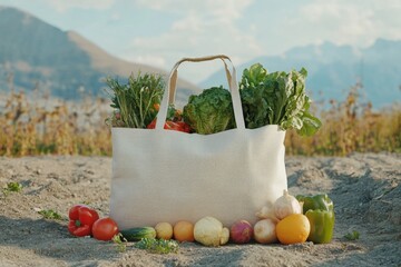 Fresh Produce in Eco-Friendly Tote Bag