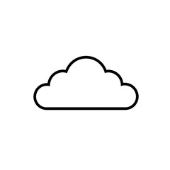 Fototapeta premium PNG cut out isolated background. A minimalistic black and white cloud icon with a simple outline design.