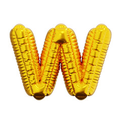 LETTER W BALLOON 3D ICON ILLUSTRATION
