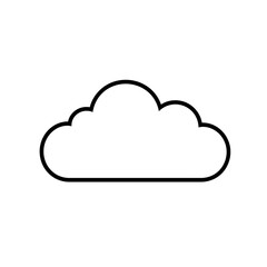 Fototapeta premium PNG cut out isolated background. A minimalistic black and white cloud icon with a simple outline design.