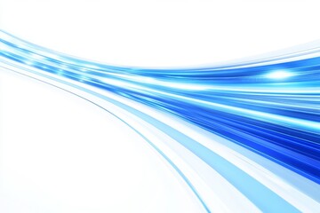 Abstract Blue Light Speed Lines, White Background, Technology Design