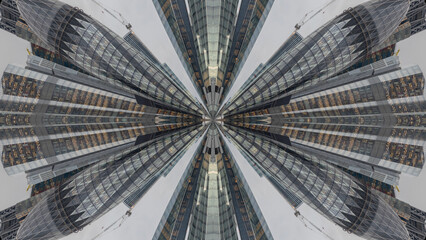 london skyline abstract tiny planet pattern