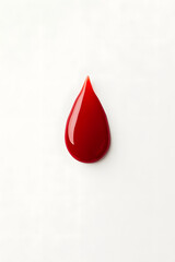 Fototapeta premium Realistic 3d red blood drop isolated on white background