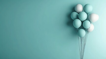 3d render illustration for advertising. Falling pink balls on a blue background.