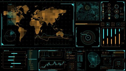 Animated high-tech interface for location tracking via satellite