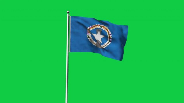 High detailed flag of Northern Mariana Islands. National Northern Mariana Islands flag. Oceania. 3D Render.