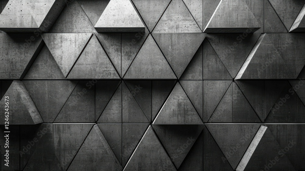 Poster abstract concrete triangular geometric wall pattern