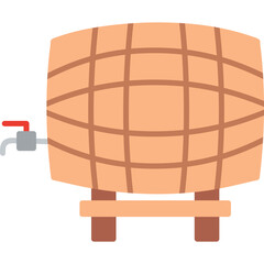 Barrel with Tap Vector Icon