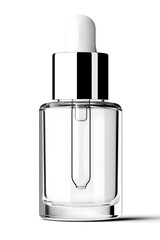 Cosmetic serum pump white bottle, dispenser container mock up. Foundation cream jar, airless pump dispenser design isolated on white background