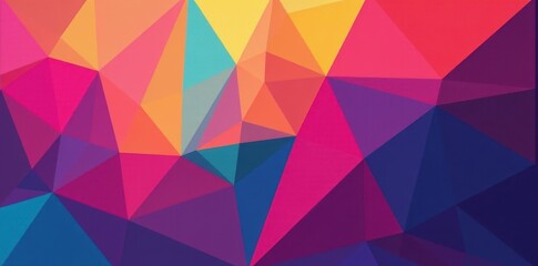 Fototapeta premium Abstract geometric triangle pattern, vibrant colors, bright, vibrant, clean