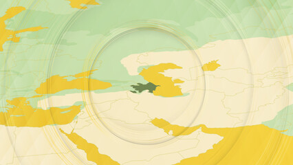 Abstract Map of Azerbaijan and Surrounding Regions with Circular Patterns.