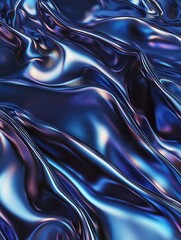 Obraz premium Holographic reflective on dark blue metal texture. Spectrum light sheen.