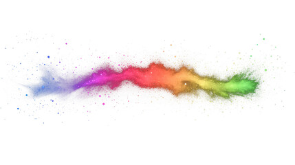 Vibrant multicolored magical smoke trail