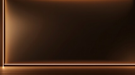 Brown wall, warm lights, floor, empty