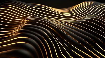 golden metal wavy lines