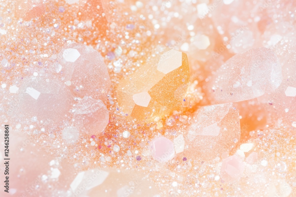 Wall mural sparkling glitter composition with soft pink and peach tones highlighting a smooth texture and diffu