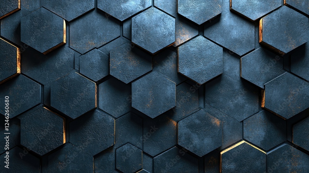 Poster dark hexagon pattern abstract background texture