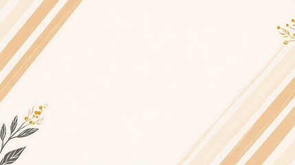 Beige floral striped banner