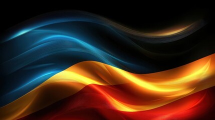 Fototapeta premium Vibrant Waves of Color: A Dynamic Abstract Composition with Light and Shadow