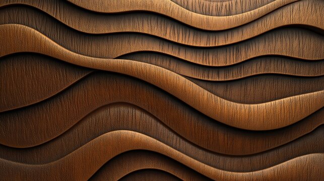 Brown wood wave wall texture background