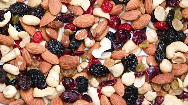 background of nuts and dried fruits
