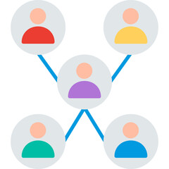 Unique Company Network Vector Icon