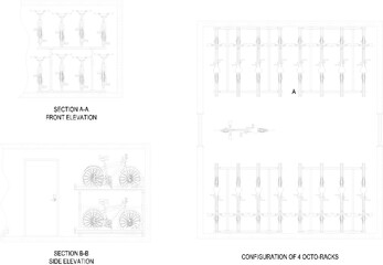 vector illustration of a bicycle parking safety rack in a public place, park, field for safety from thieves