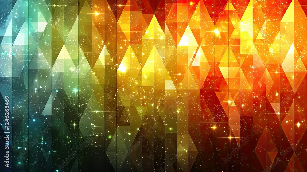 Aufkleber abstract geometric colorful pattern with sparkling lights