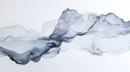 Obraz premium Minimalist Abstract Ink Wash Painting with Flowing Black and Gray Tones