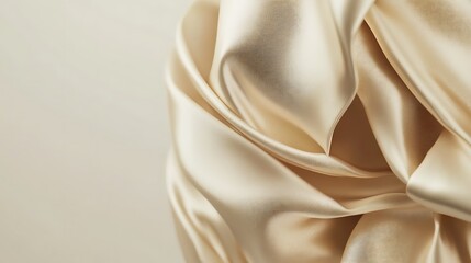 Beige silk fabric folds, background