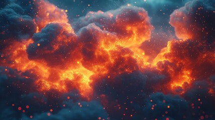 Dynamic cloud computing visualization with neon connections digital workspace abstract futuristic perspective