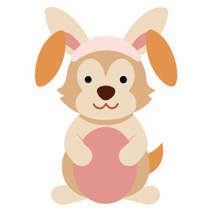Fototapeta premium Adorable Easter Puppy, Bunny Ears & Festive Fun! dog pet cute happy image spring